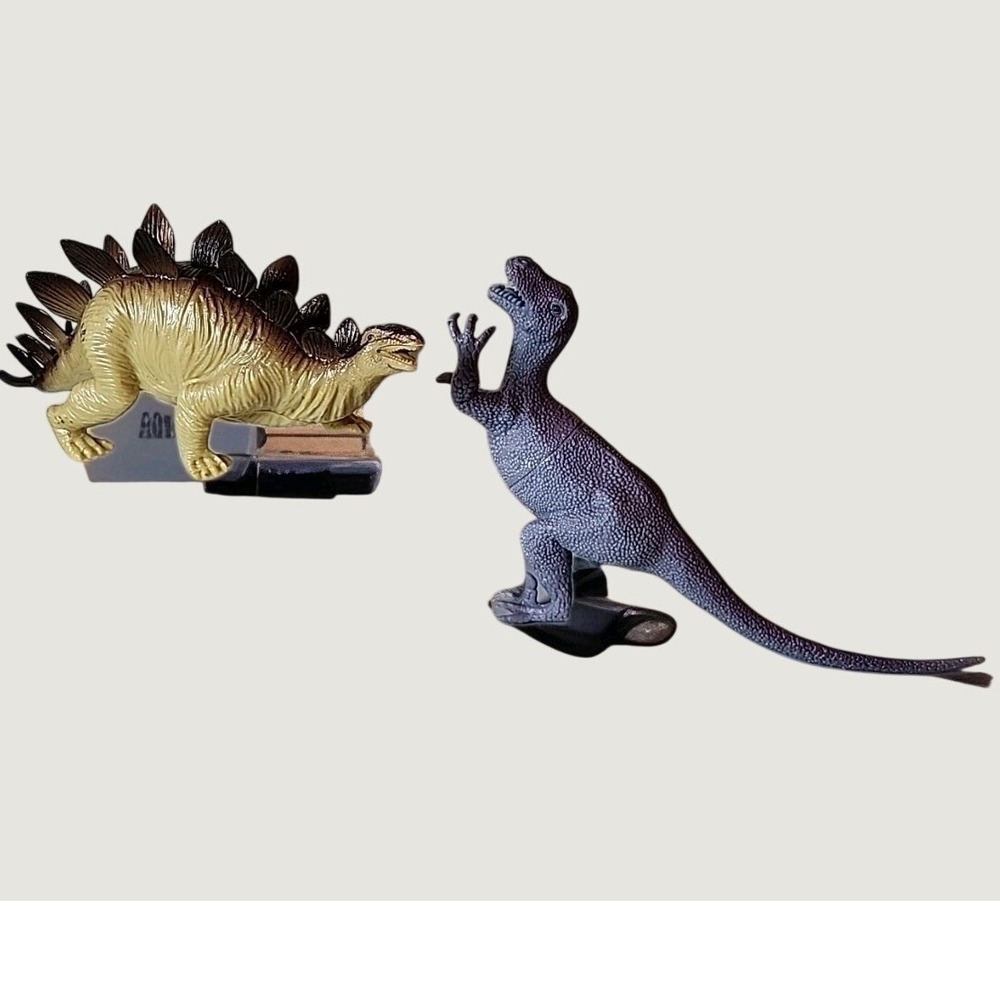 LOT 2 Greenbrier International Dinosaurs Figures Stegosaraus 9" & T-Rex 9" EUC